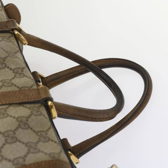 GUCCI GG Canvas Boston Bag PVC Beige Auth 65579 - Picture 8 of 16